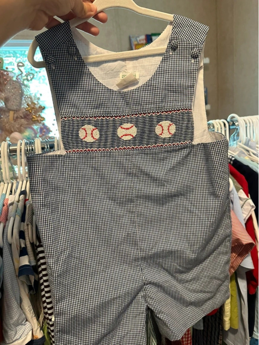 Boy's Baseball Smocked Jon Jon